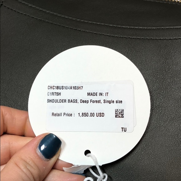 Chloe Medium Deep Forest Green Color Roy Zip Bag - Picture 5 of 5